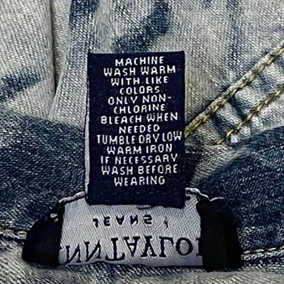 VTG Ann Taylor Jeans Tie Dye Denim Crop Jean Jacket Women's S Blue | EUC - Picture 6 of 10